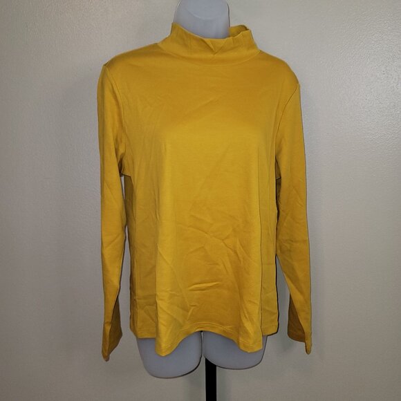 A456388** Isaac Mizrahi Live] Essentials Pima Cotton Mock Neck Top - Picture 1 of 3